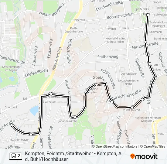 2 Bus Line Map