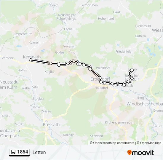 1854 Bus Line Map