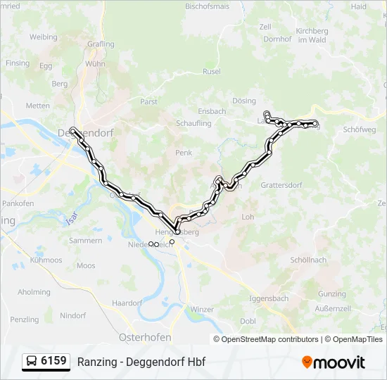 Автобус 6159: карта маршрута