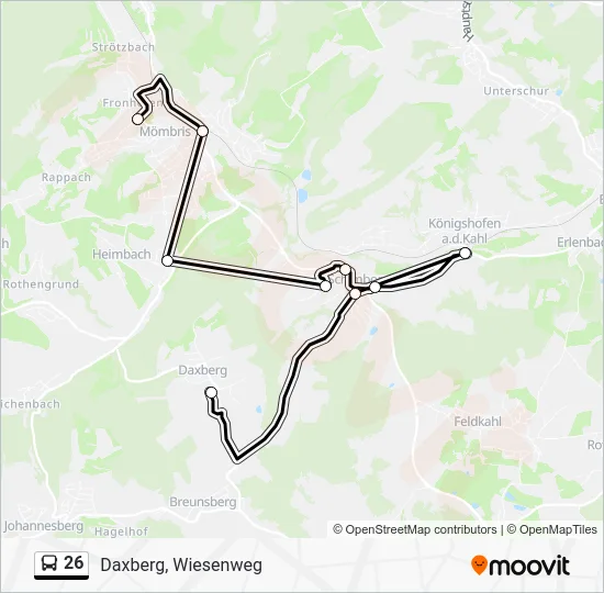 Автобус 26: карта маршрута