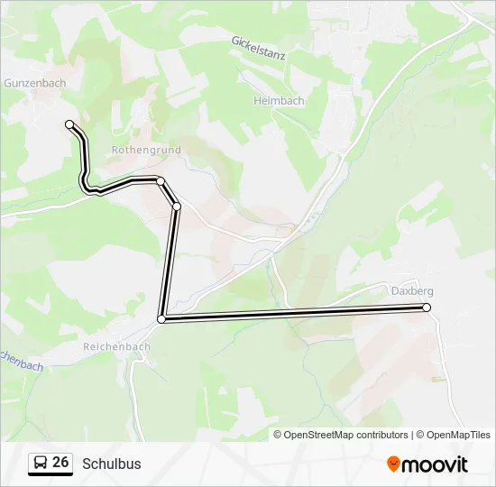 Автобус 26: карта маршрута
