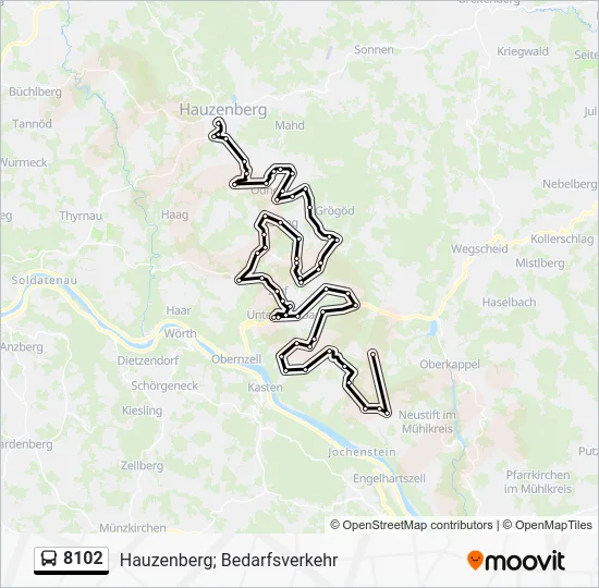 Автобус 8102: карта маршрута