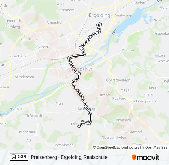 539 Bus Line Map