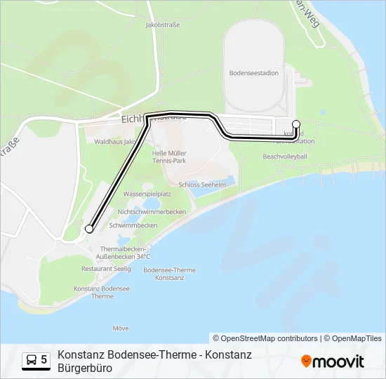 5 Bus Line Map
