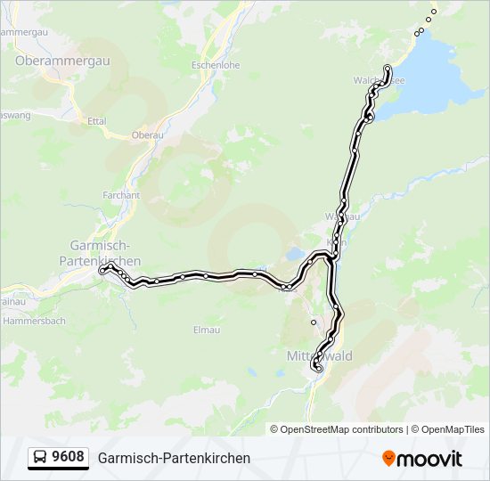 Buslinie 9608 Karte