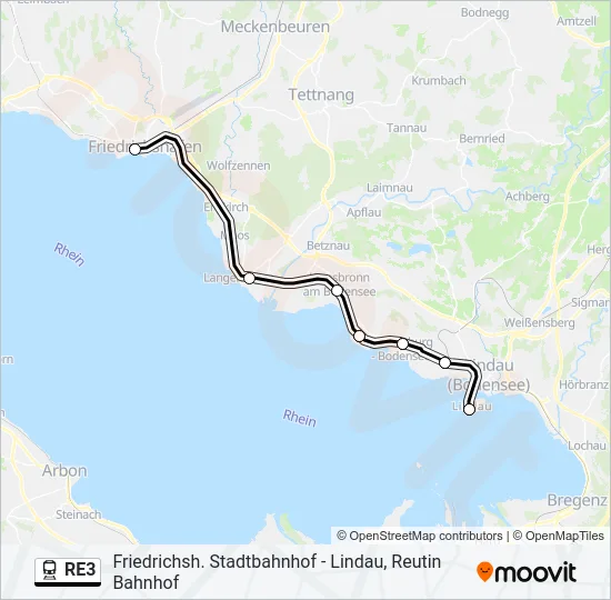 RE3 Train Line Map