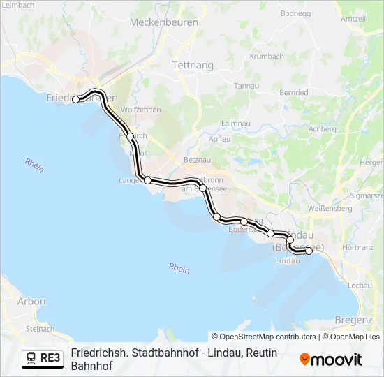 RE3 Train Line Map