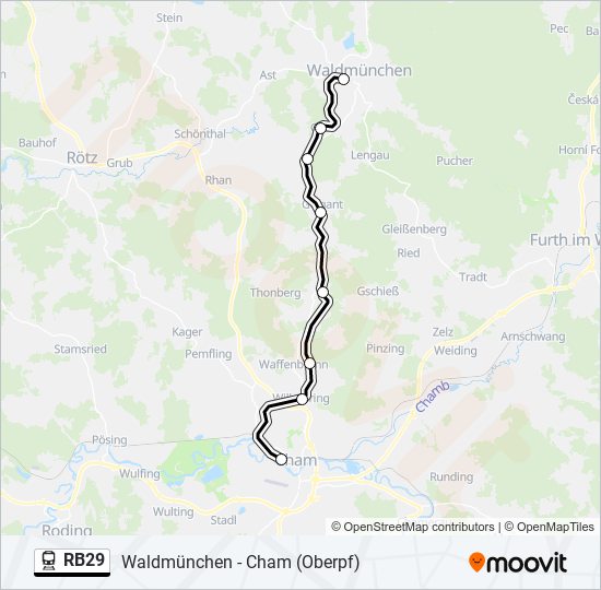 RB29 train Line Map