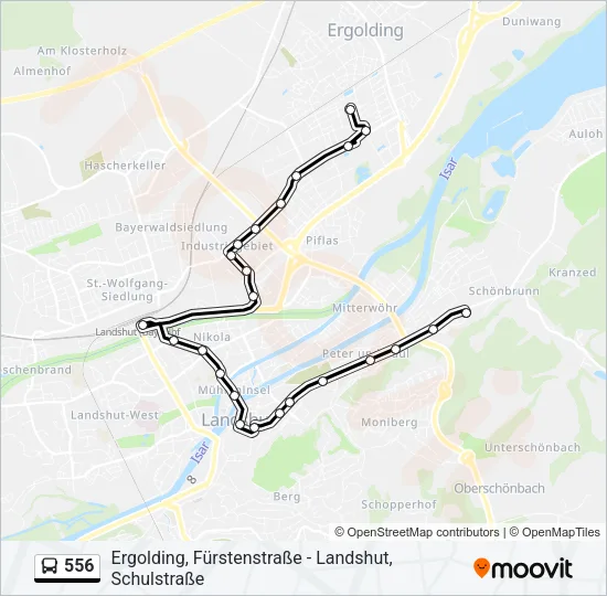 556 Bus Line Map