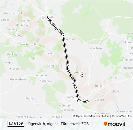 Автобус 6169: карта маршрута