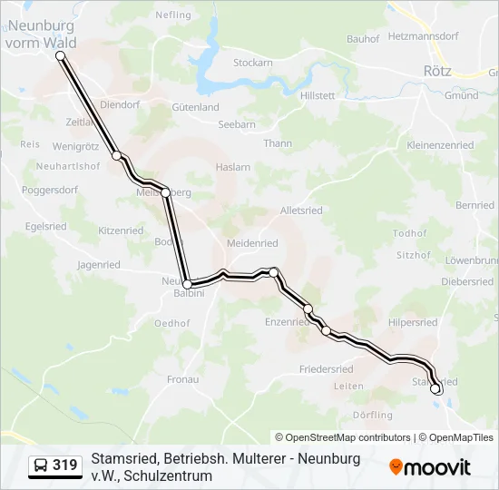 319 Bus Line Map