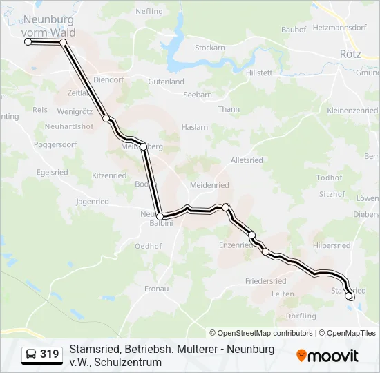 319 Bus Line Map