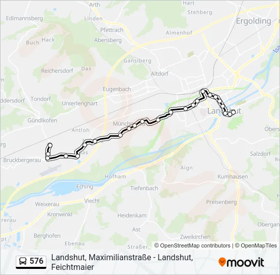 576 Bus Line Map