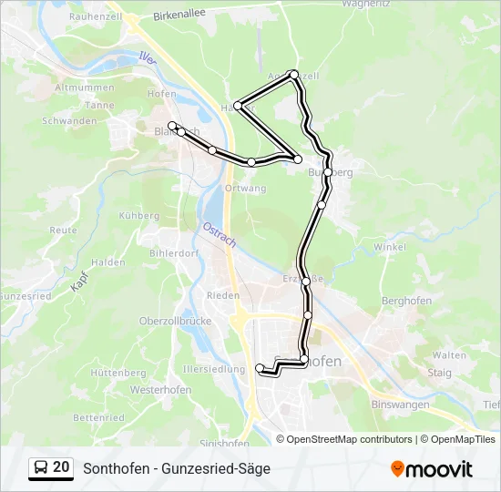 20 Bus Line Map