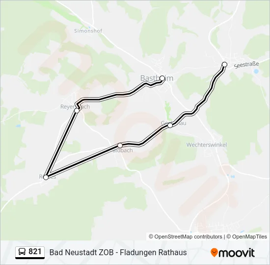 821 Bus Line Map