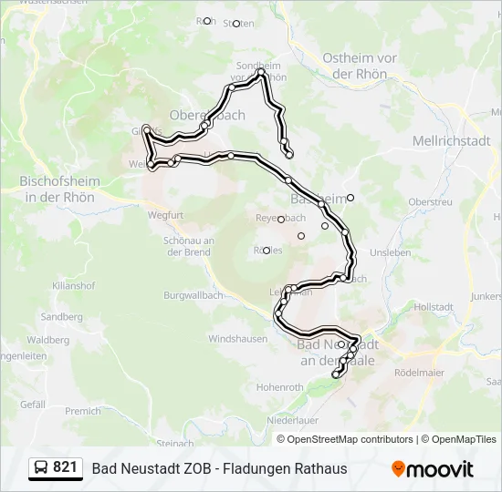 821 Bus Line Map