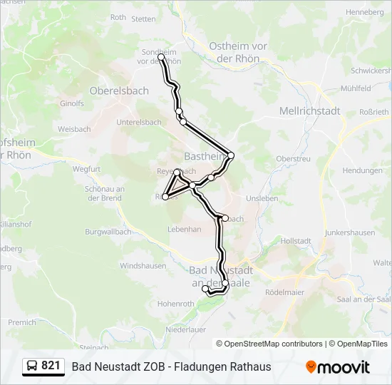821 Bus Line Map