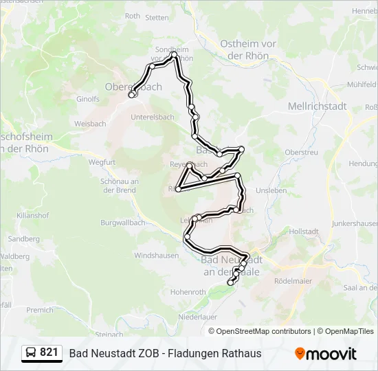 821 Bus Line Map