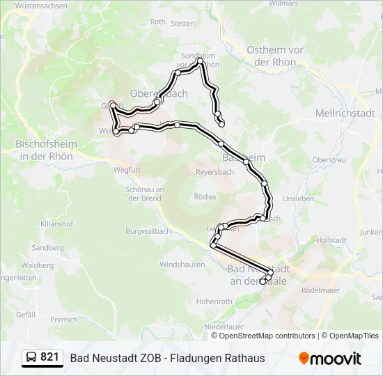 821 Bus Line Map
