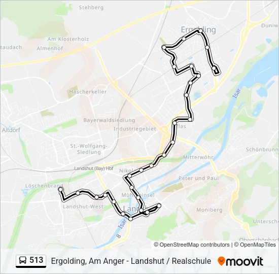 513 Bus Line Map