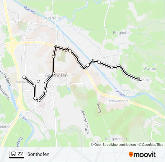 22 Bus Line Map