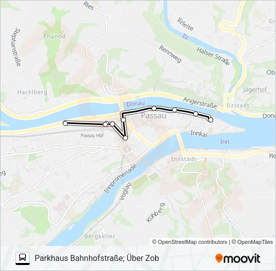 Автобус CITY ÜBER ZOB: карта маршрута