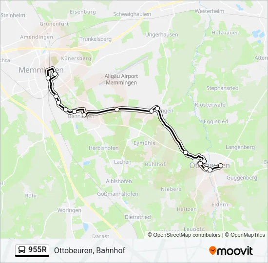 955R Bus Line Map