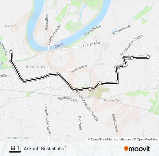 1 Bus Line Map
