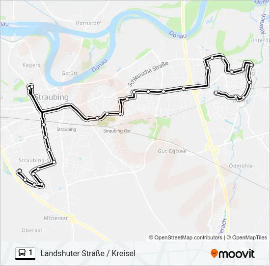 1 Bus Line Map