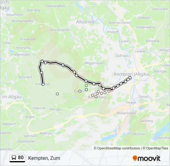 Автобус 80: карта маршрута