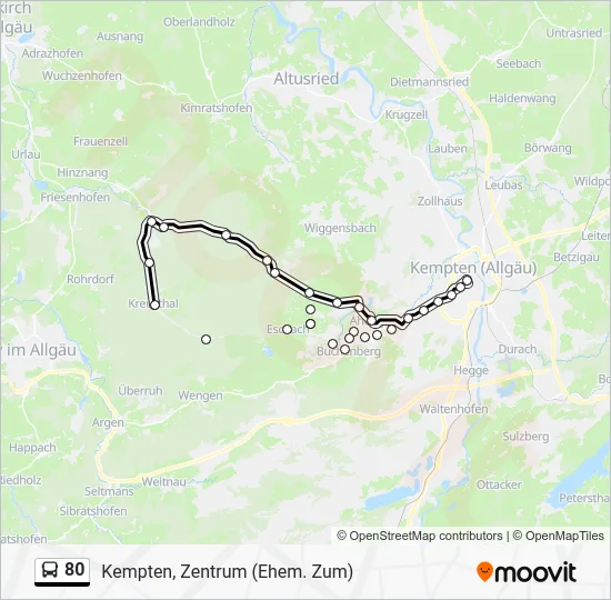 Автобус 80: карта маршрута