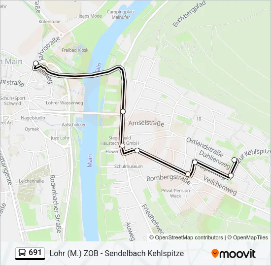 691 Bus Line Map