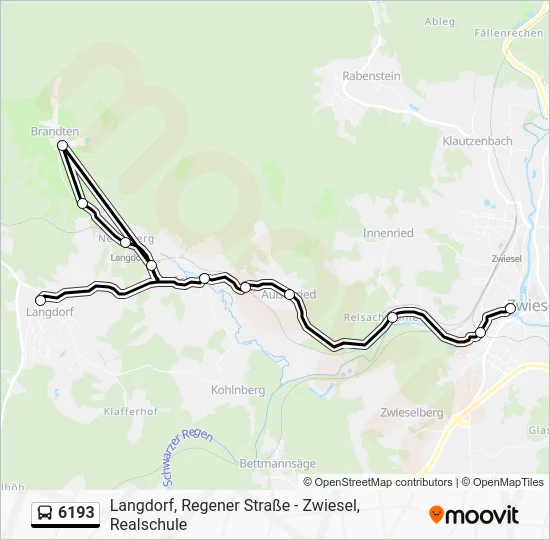 Автобус 6193: карта маршрута