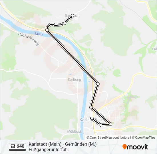 Автобус 640: карта маршрута