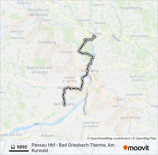 9890 Bus Line Map