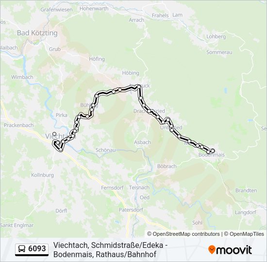 Автобус 6093: карта маршрута