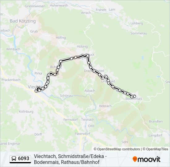 Автобус 6093: карта маршрута