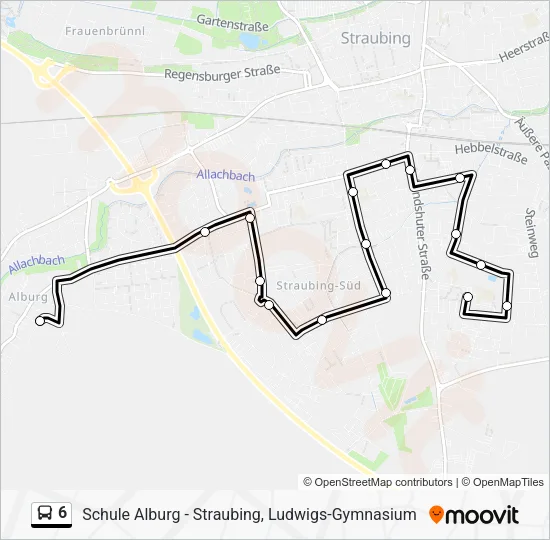 Автобус 6: карта маршрута