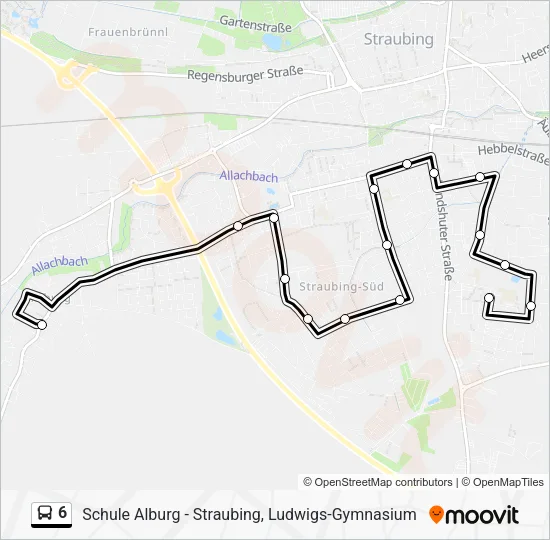 Автобус 6: карта маршрута