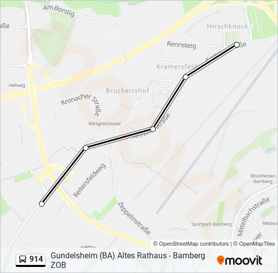 Автобус 914: карта маршрута