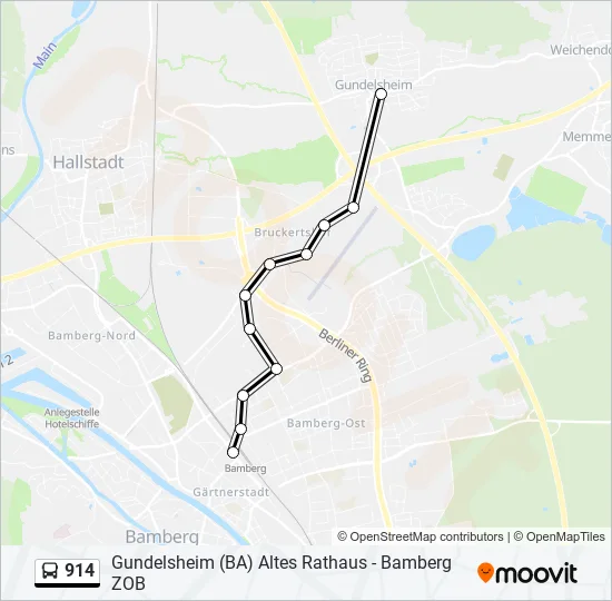 Автобус 914: карта маршрута