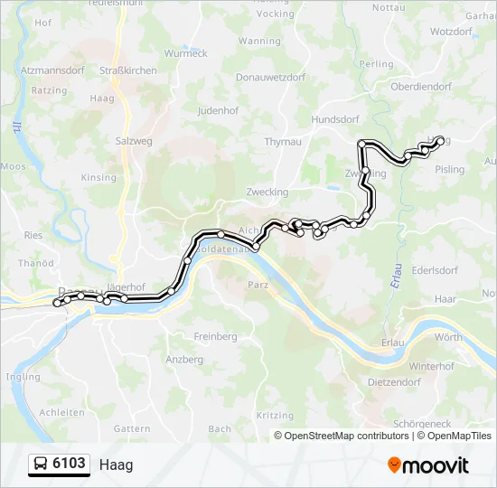 Автобус 6103: карта маршрута