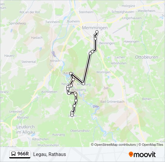 Автобус 966R: карта маршрута