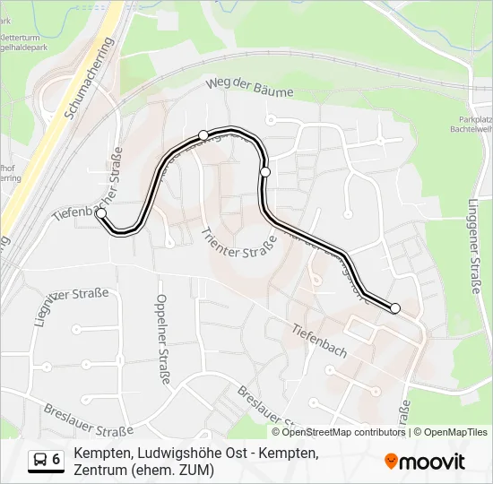 Автобус 6: карта маршрута