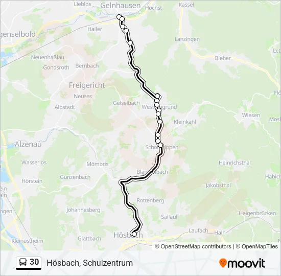 30 Bus Line Map