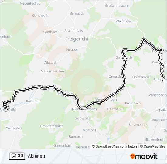 Автобус 30: карта маршрута
