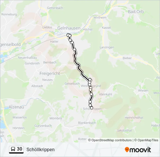30 Bus Line Map