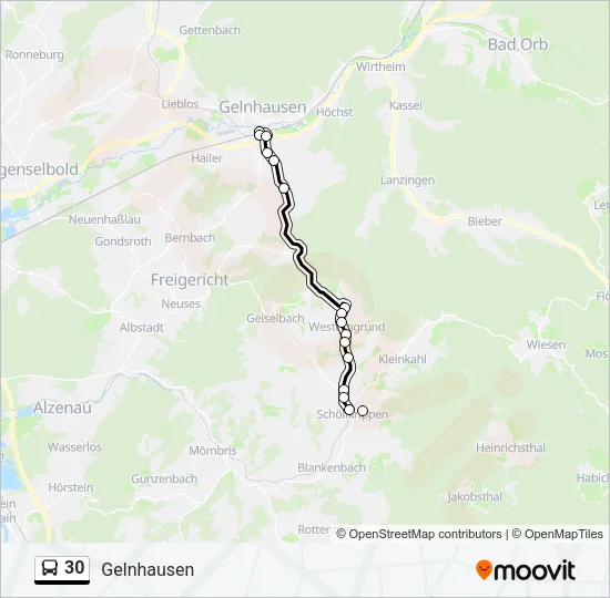 30 Bus Line Map