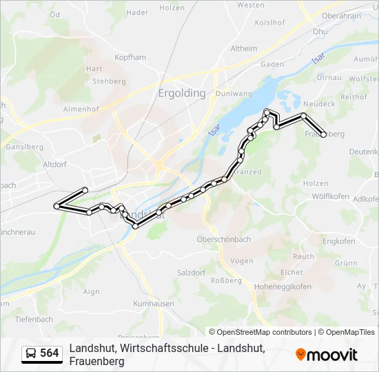 Автобус 564: карта маршрута