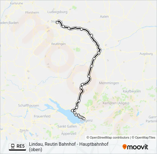 RE5 Train Line Map
